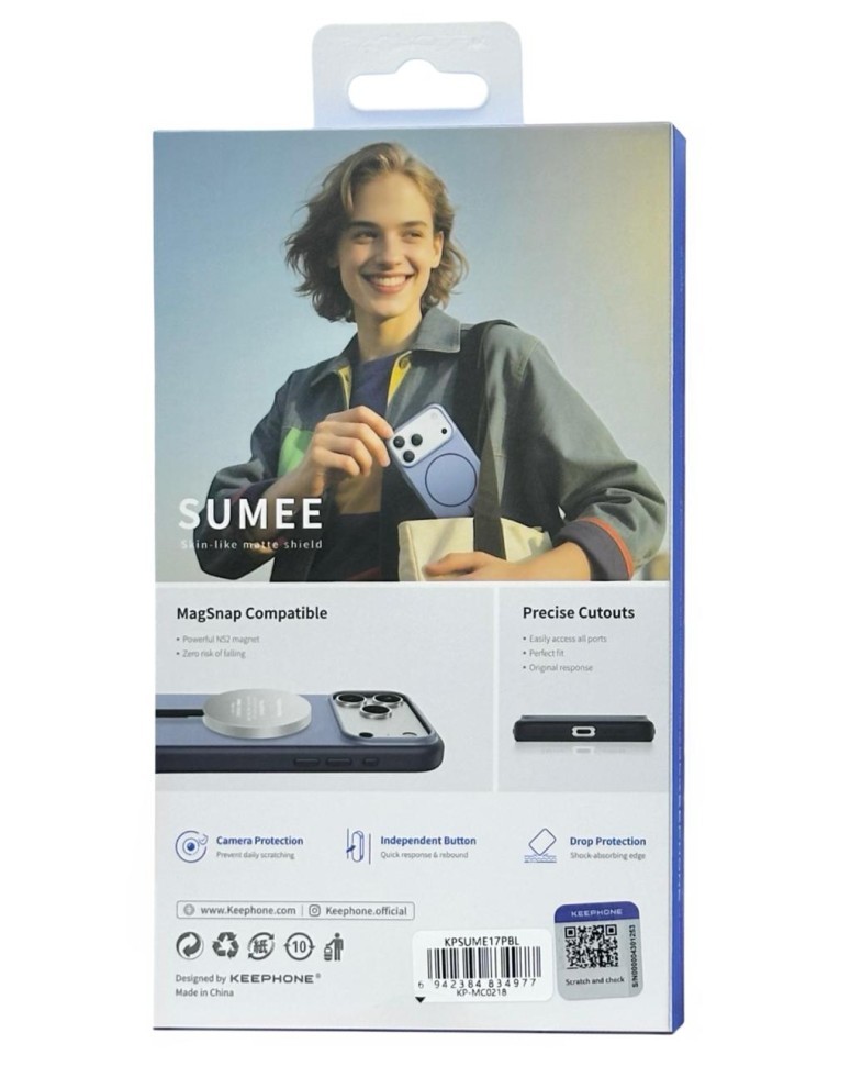 Накладка для i-Phone 17 Pro Keephone Sumee Non-Yellowing MagSnap синии