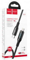 Usb Кабель-зарядка Type-C на Lightning Hoco S51 PD 20W 1.2м в тканевой оплетке черный