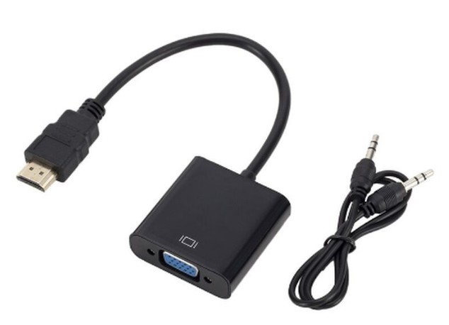 Кабель переходник HDMI (папа) - VGA (мама) черный
