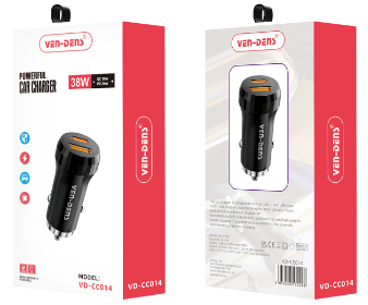 Автомобильное заряд. устр. Ven-Dens CC014 USB/USB-C 18W/20W черное