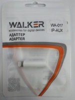 Переходник Walker WA-017 Lightning (папа) на AUX 3.5мм (мама) белый