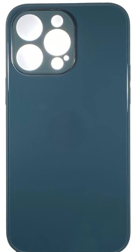 Чехол-накладка для i-Phone 14 Pro Max силикон (стеклянная крышка) графит