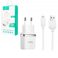 Сетевое зар. устр. Hoco C11 с шнуром Lightning 1USB 1A белое