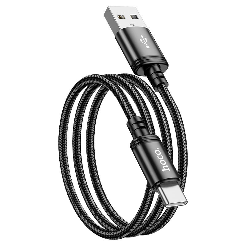 Usb Кабель-зарядка Type-C Hoco X89 2м 3A в тканевой оплетке черный Usb Кабель-зарядка Type-C Hoco X89 2м 3A в тканевой оплетке черный