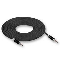 Аудиокабель AUX 3,5mm Walker WCA520 круглый 3.0m текстильная обмотка черный