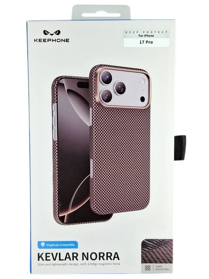 Накладка для i-Phone 17 Pro Keephone Kevlar Norra MagSnap (Midas) коричневый