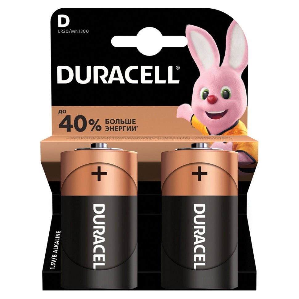 Батарейка алкалиновая Duracell Basic LR20 D/BL2