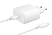 Сетевое зар. устр. для Samsung 45W TYPE-C с кабелем T-C - T-Cв упаковке белое (High copy)