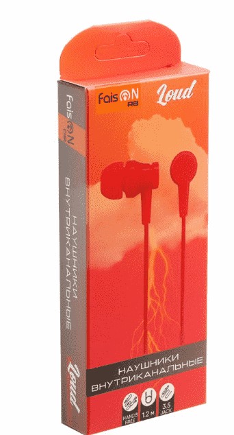 Наушники с микрофоном Faison R8 Loud 1.2м красные
