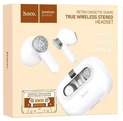 Беспроводные наушники TWS Hoco EW31 BT5.3/25mAh (250mAh)/3,5ч белые