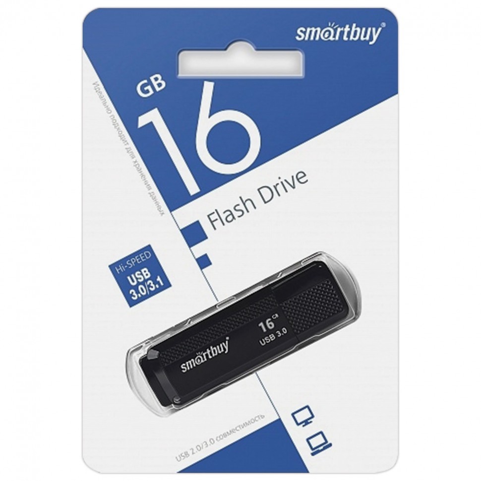USB флеш накопитель Smartbuy 16GB Glossy Black (SB16GBGS-K)