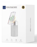 Беспроводное зарядное устройство + колонка Wiwu Wi-W022 15W серебристое