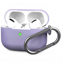 Силиконовый чехол для AirPods Pro c карабином лаванда