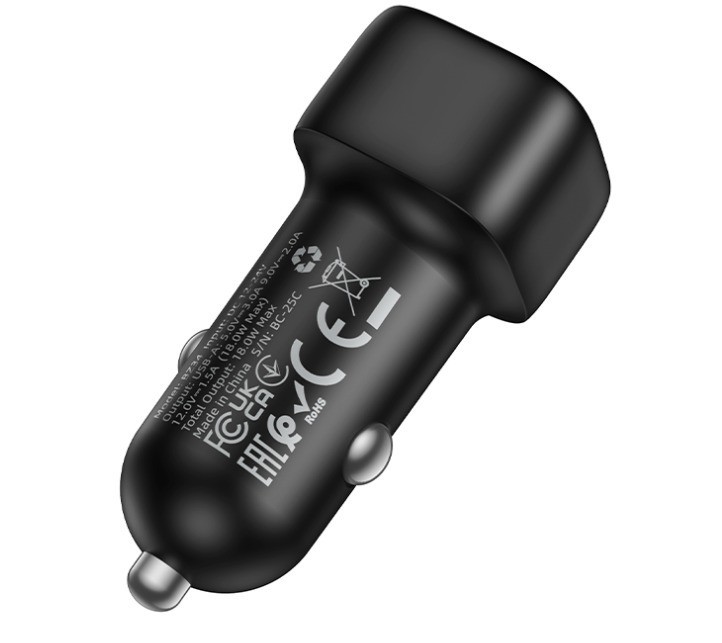 Автомобильное заряд. устр. Borofone BZ34 1USB 18W черное