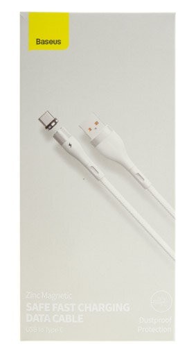 Usb Кабель-зарядка TYPE-C Baseus Zinc Magnetic 3A 1м (CATXC-M02) белый