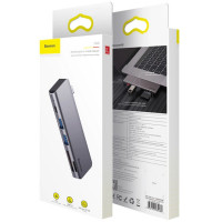 Переходник Baseus Harmonica 5в1 Type-C на 2USB/1C/SD/TF/ (CAHUB-K0G) серый