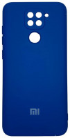 Накладка для Xiaomi Redmi Note 9 Silicone cover без логотипа синяя