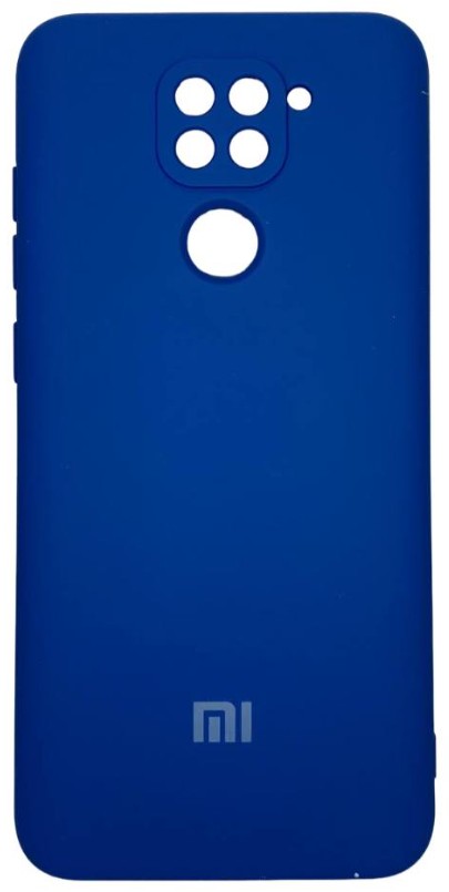 Накладка для Xiaomi Redmi Note 9 Silicone cover без логотипа синяя