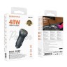 Автомобильное заряд. устр. Borofone BZ32B 1C/1USB 30W+18W темно-серое