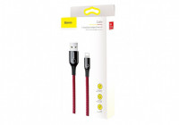 Usb Кабель-зарядка Lightning Baseus C-shaped Light 2.4A 1м (CALCD-09) красный