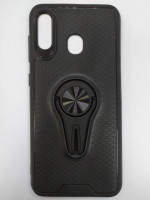 Накладка для Samsung Galaxy A20 силикон магнит+держатель в воздуховод чёрный