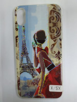 Накладка для i-Phone X силикон рисунки с блестками