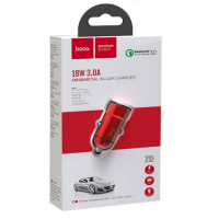 Автомобильное заряд. устр. Hoco Z32 1USB QC3.0 3A 18W красное