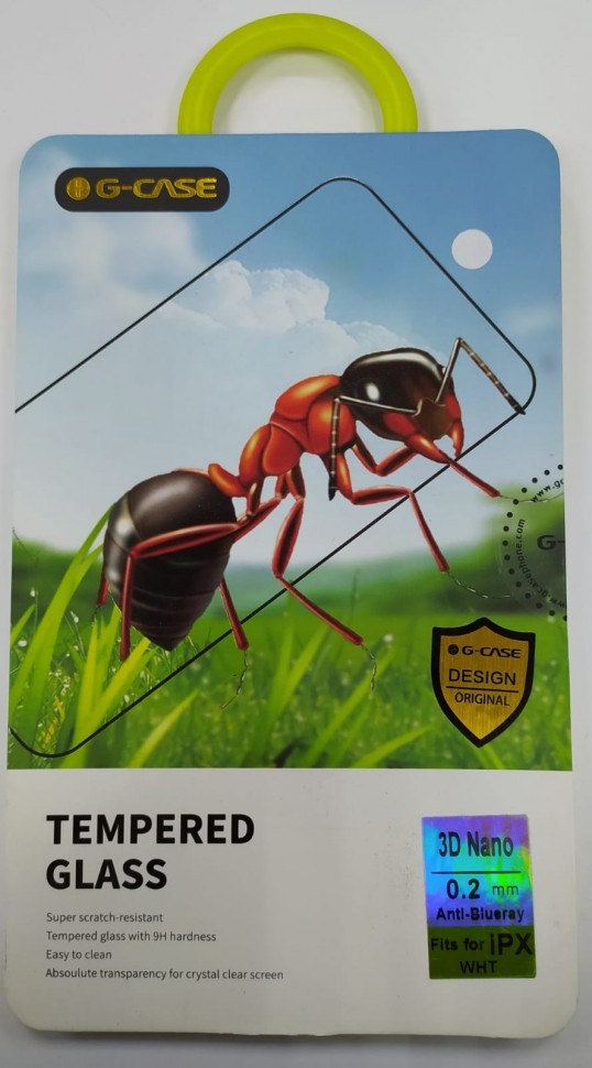 Защитное стекло для i-Phone 11 Pro/X/XS 5.8" G-CASE 3D Nano белое