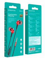 Наушники с микрофоном Borofone BM52 Revering 1.2м красные