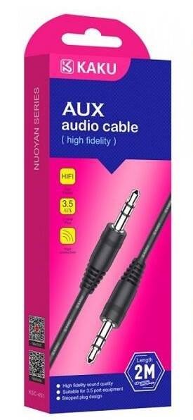 Аудиокабель AUX 3.5мм Kaku KSC-451 2м силиконовый черный