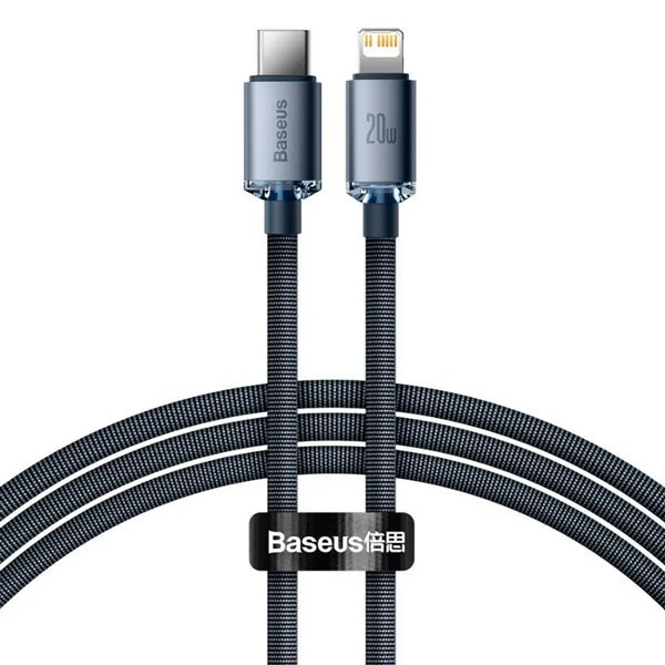 Кабель-зарядка Type-C на Lightning Baseus Crystal Shine Series 20W 1.2м (CAJY000203) синий