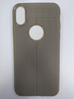 Накладка для i-Phone X силиконовая под кожу, серая