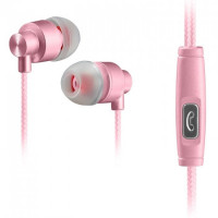 Наушники с микрофоном Walker H700 1.1м в тканевой оплётке розовый