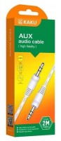 Аудиокабель AUX 3.5мм Kaku KSC-451 2м силиконовый белый