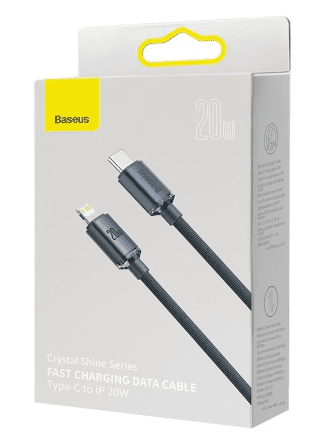 Кабель-зарядка Type-C на Lightning Baseus Crystal Shine Series 20W 1.2м (CAJY000201) черный