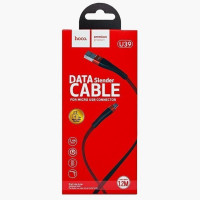 Usb Кабель-зарядка Micro Hoco U39 Slender 2.4A 1.2м плоский в нейлоновой оплётке золотисто-чёрный