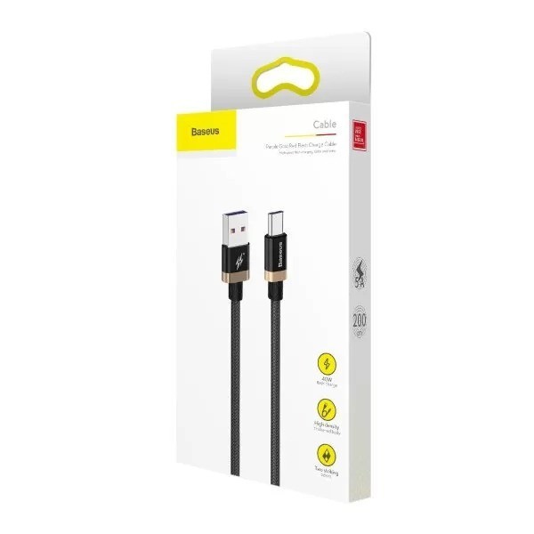 Usb Кабель-зарядка TYPE-C Baseus Purple Gold Red flash charge cable 40W 2м (CATZH-BV1) чёрный