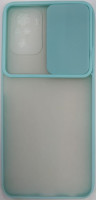 Накладка со шторкой камеры Redmi Note 10 Pro матовая бирюзовая