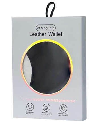 Кожаный чехол-бумажник Leather Wallet с MagSafe для Apple i-Phone синий