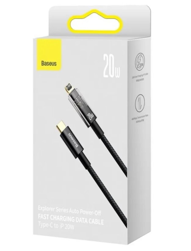 Кабель-зарядка Type-C на Lightning Baseus Explorer 20W 1м (CATS000001) черный