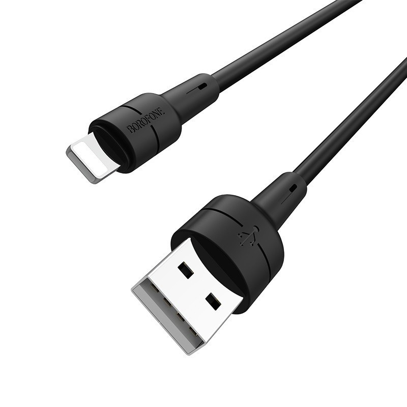 Usb Кабель-зарядка Lightning Borofone BX30 2.4A 1м силиконовый чёрный