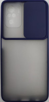 Накладка со шторкой камеры Redmi Note 10 Pro матовая темно-синяя