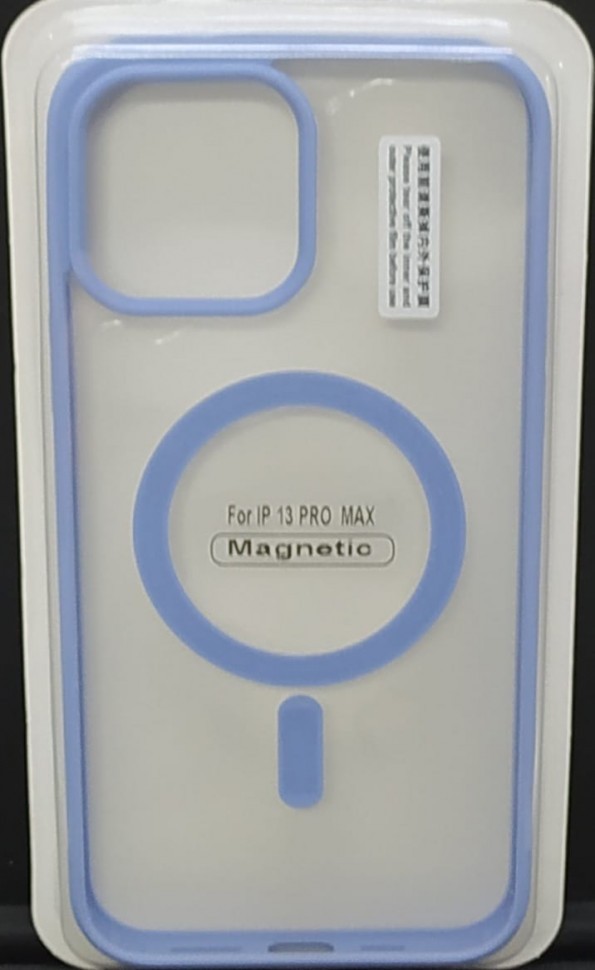 Накладка для i-Phone 13 Pro Max 6.7" Magsafe силикон прозрачный бока лиловые