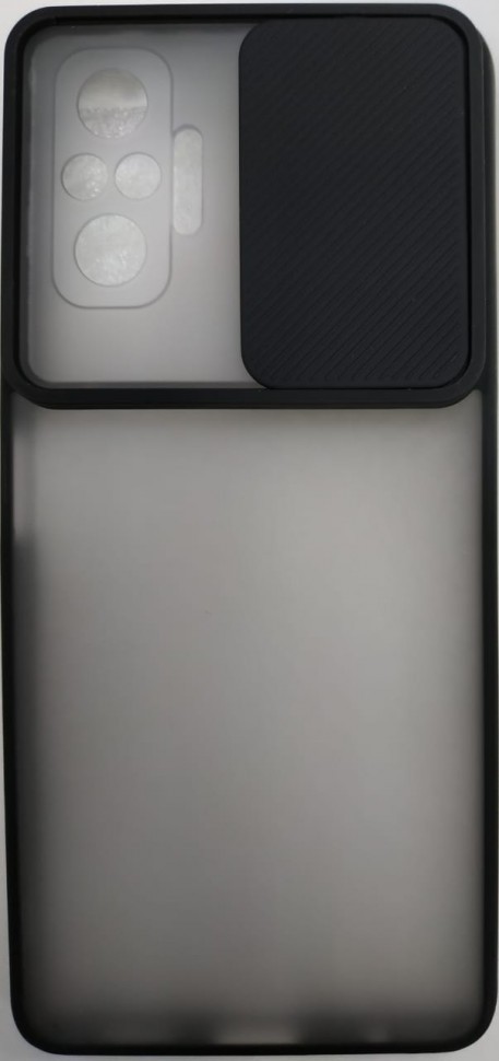 Накладка со шторкой камеры Redmi Note 10 Pro матовая черная