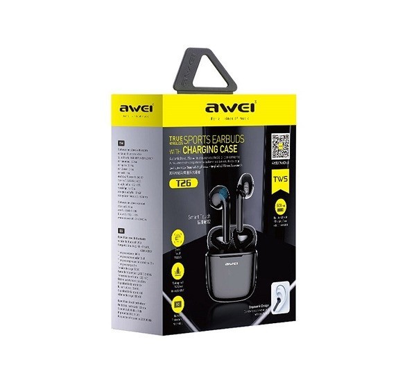 Беспроводные наушники TWS Awei T26 BT5.0/35mAh (600mAh)/3ч белые