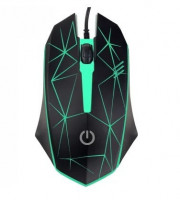 Мышь проводная Perfeo Star USB/DPI 1000/3 кнопки черно-зеленая