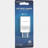 Сетевое зар. устр. Borofone BA19A 1USB 1A белое