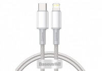 Кабель-зарядка Type-C на Lightning Baseus High Density Braided 20W 1м (CATLGD-02) белый
