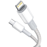 Кабель-зарядка Type-C на Lightning Baseus High Density Braided 20W 1м (CATLGD-02) белый