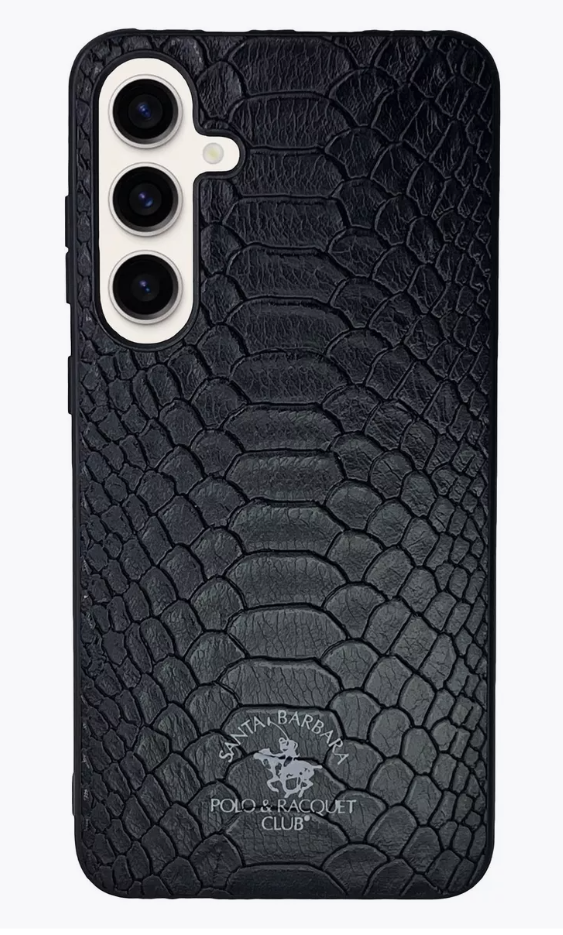 Накладка для Samsung Galaxy S24 Santa Barbara под кожу чёрная